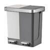 Papelera Doble Pedal 10+10L Blanco y Gris EKO Hana Recycle